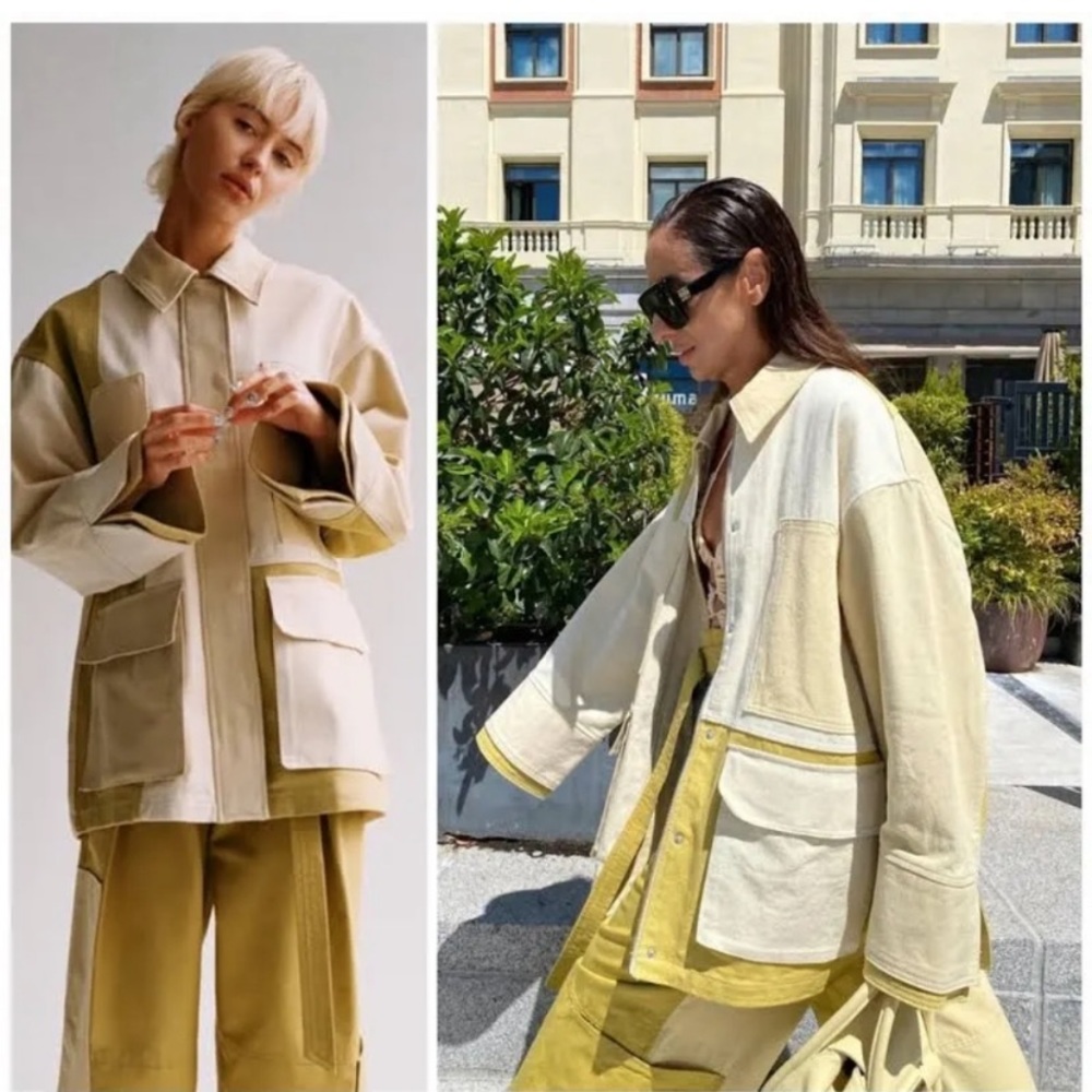 Zara garbadine patchwork jacket - Picture 4 of 7